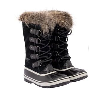 Sorel Women's Black and Brown Winter Boots 8